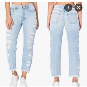 Carmar ripped straight leg jeans